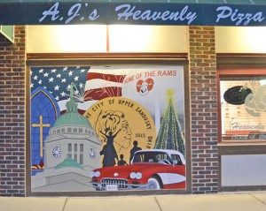 A mural by Mandy Baldwin at AJ's Heavenly Pizza in Upper Sandusky.