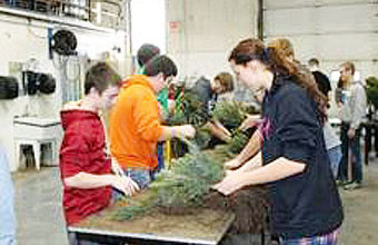 Submitted photo Tree sale Wynford vo-ag students help pack trees for the 2017 Crawford Soil and Water Conservation District tree and plant sale. The students will help again with the sale, which runs through March 16.