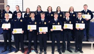 Upper Sandusky FFA Chapter Degree recipients