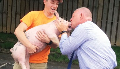 Kissing the pig