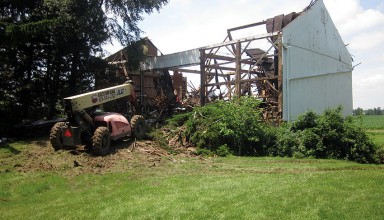 Gerber barn during disassembly