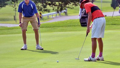 Putting on the green