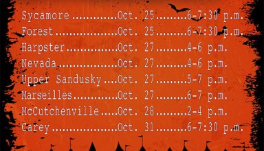 Trick or Treat 2018 schedule