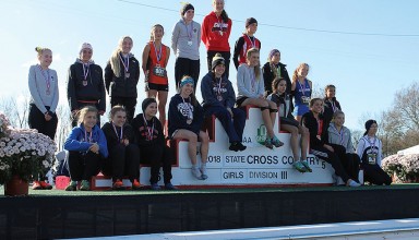 On the podium