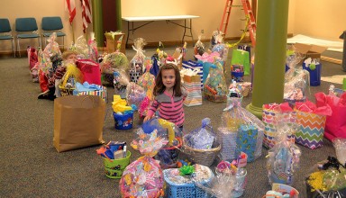 Brightly colored baskets